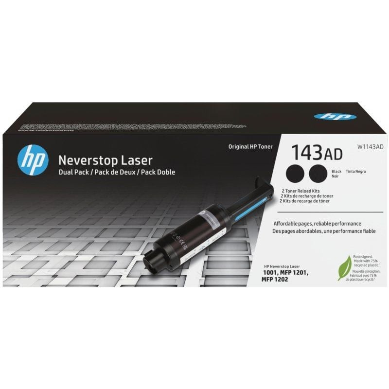 Kit de recarga tóner original nº143ad multipack/ 2x negro